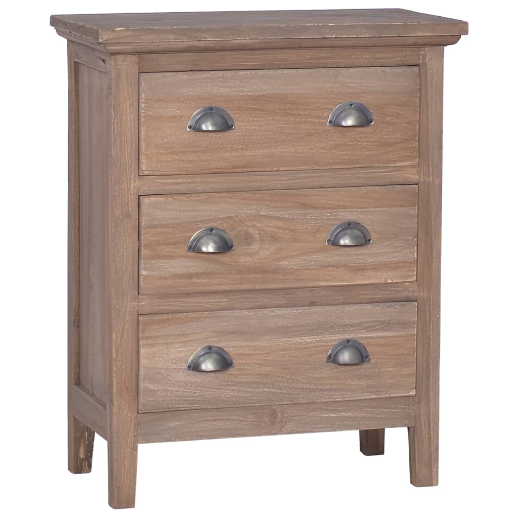 vidaXL Sideboard with 3 Drawers 60x30x75 cm Solid Teak Wood