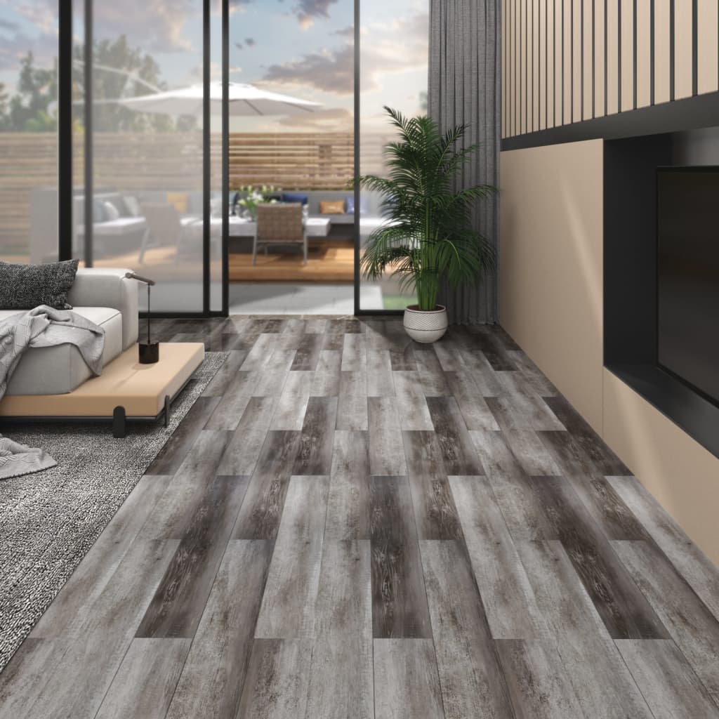 vidaXL PVC Flooring Planks 5.02 må_ 2 mm Self-adhesive Striped Wood