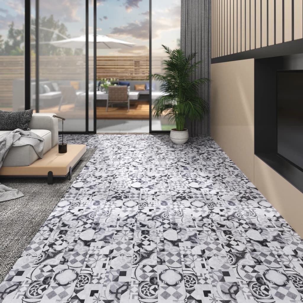 vidaXL Non Self-adhesive PVC Flooring Planks 5.26 må_ 2 mm Grey Pattern