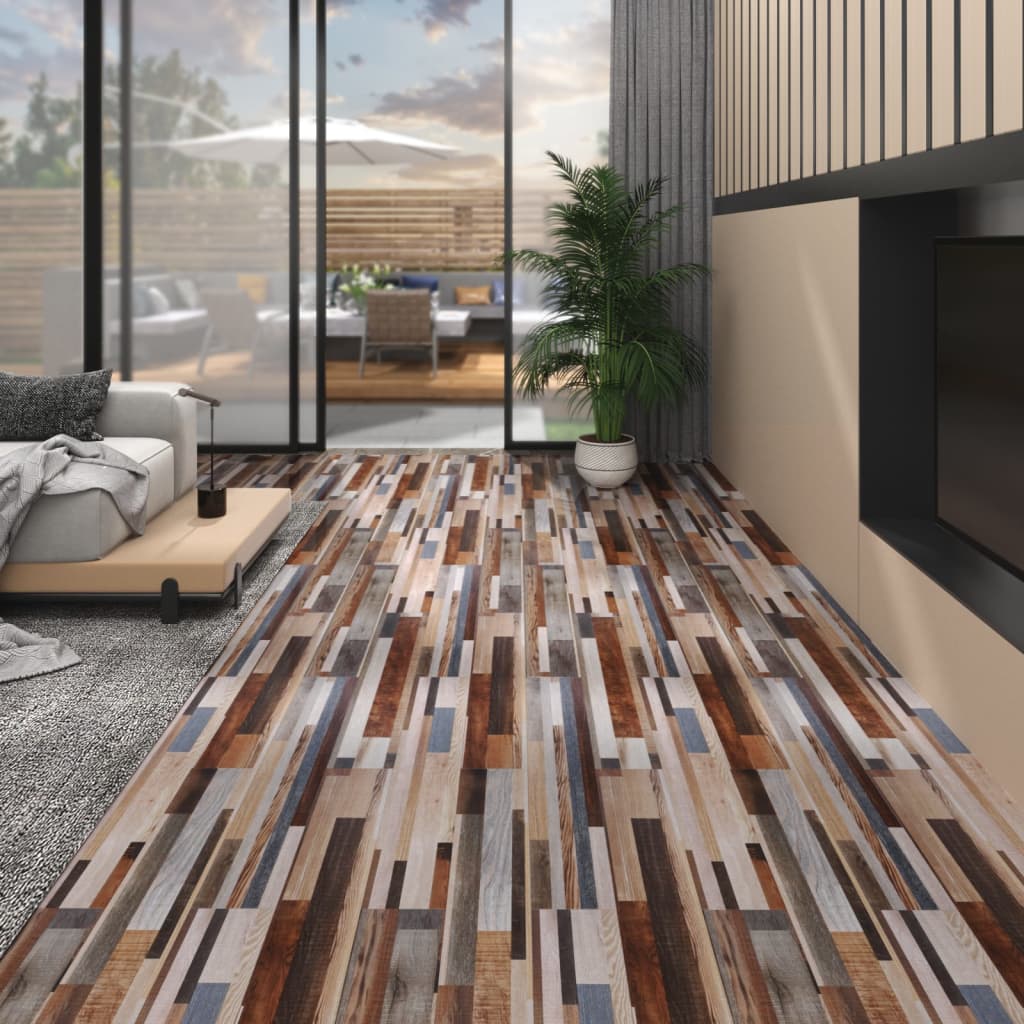 vidaXL PVC Flooring Planks 4.46 må_ 3 mm Self-adhesive Multicolour