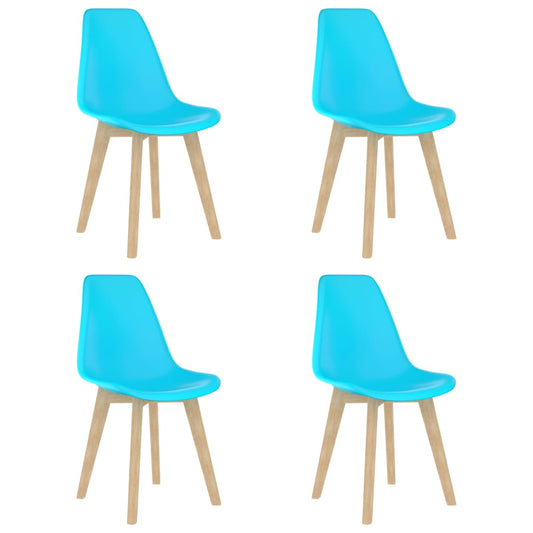 vidaXL Dining Chairs 4 pcs Blue Plastic