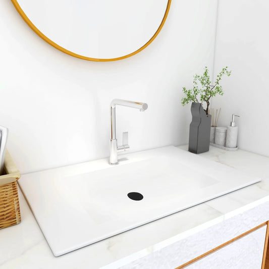 vidaXL Built-in Wash Basin 600x460x130 mm SMC White