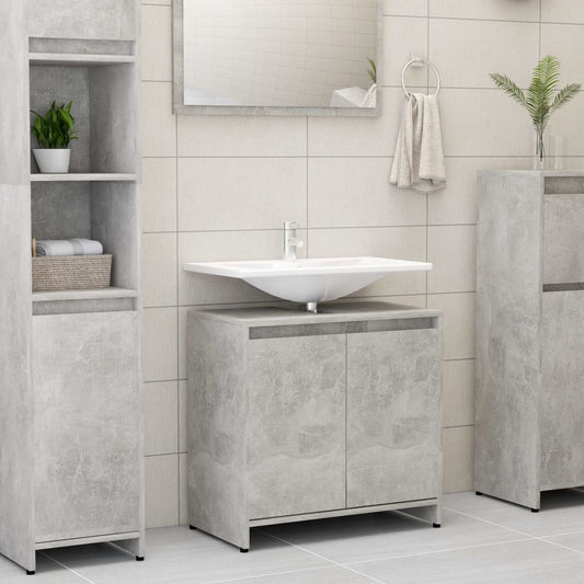vidaXL Bathroom Cabinet Concrete Grey 60x33x61 cm Engineered Wood