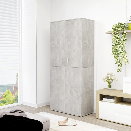 vidaXL Shoe Cabinet Concrete Grey 80x39x178 cm Engineered Wood