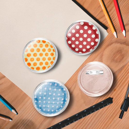 vidaXL Button Badges Kit with Pins 100 Sets Acrylic 44 mm