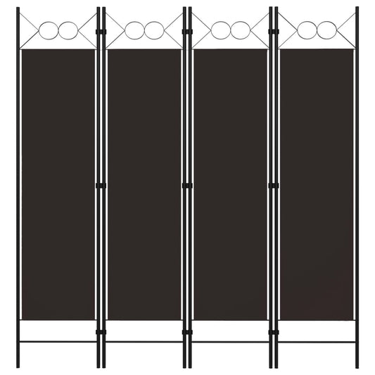vidaXL 4-Panel Room Divider Brown 160x180 cm