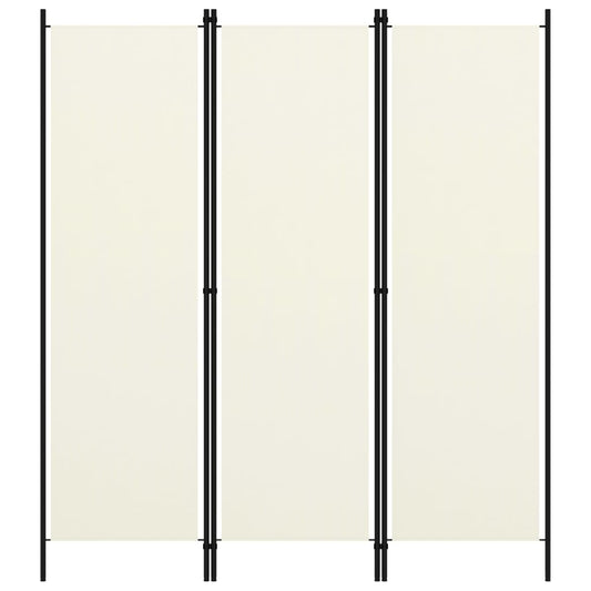 vidaXL 3-Panel Room Divider Cream White 150x180 cm