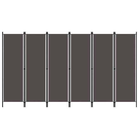 vidaXL 6-Panel Room Divider Anthracite 300x180 cm