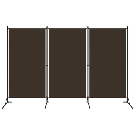vidaXL 3-Panel Room Divider Brown 260x180 cm