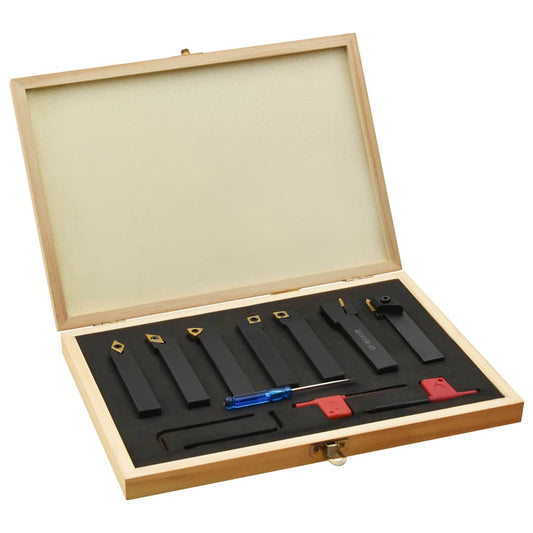vidaXL 12 Pieces Indexable Turning Tool Set 16x16 mm 100 mm
