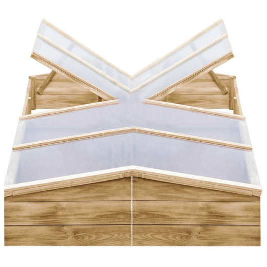 vidaXL Greenhouses 2 pcs Impregnated Pinewood 200x50x35 cm