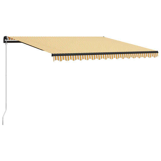 vidaXL Manual Retractable Awning 400x300 cm Yellow and White