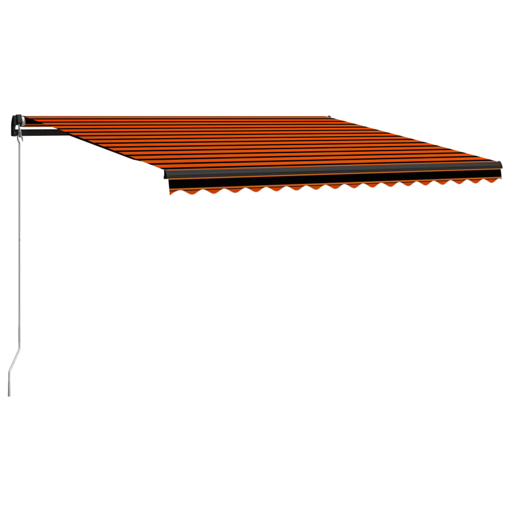 vidaXL Manual Retractable Awning 400x300 cm Orange and Brown
