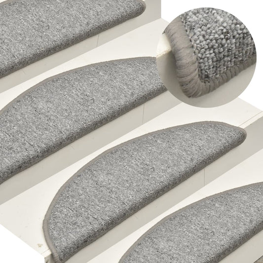 vidaXL Carpet Stair Treads 15 pcs Light Grey 65x24x4 cm