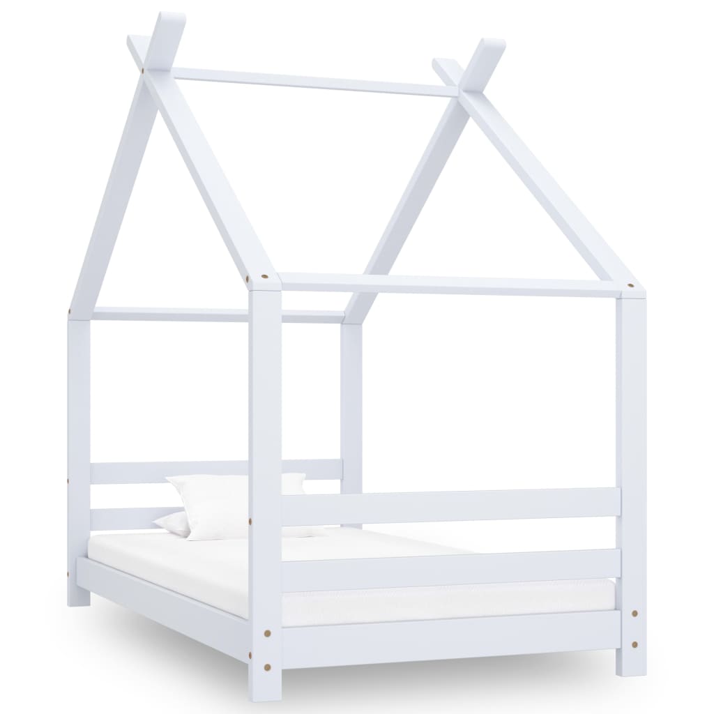 vidaXL Kids Bed Frame White Solid Pine Wood 80x160 cm