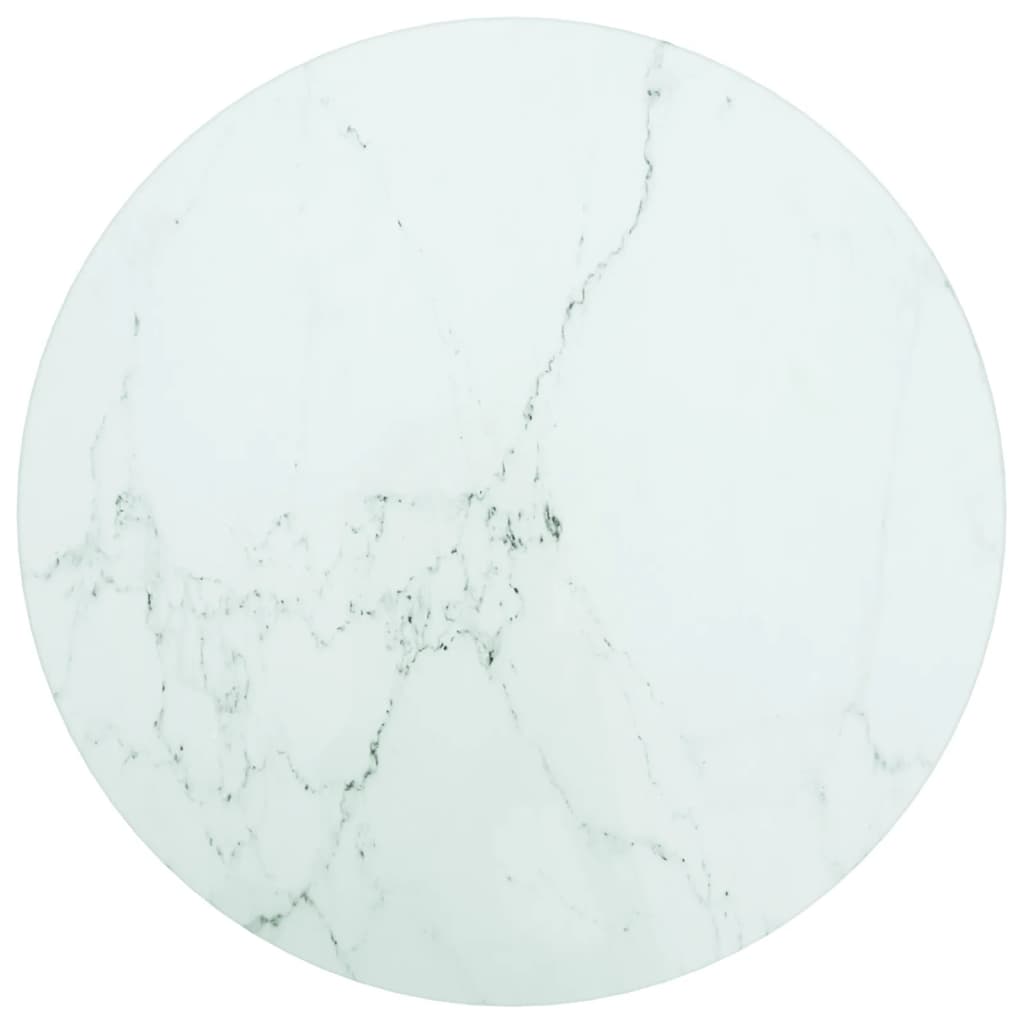 vidaXL Table Top White Ì÷30x0.8 cm Tempered Glass with Marble Design