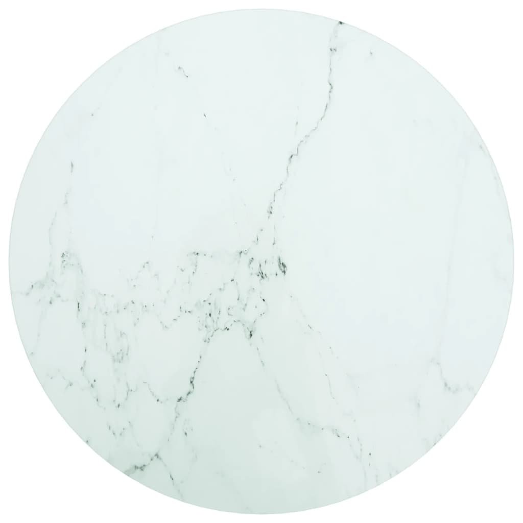 vidaXL Table Top White Ì÷50x0.8 cm Tempered Glass with Marble Design