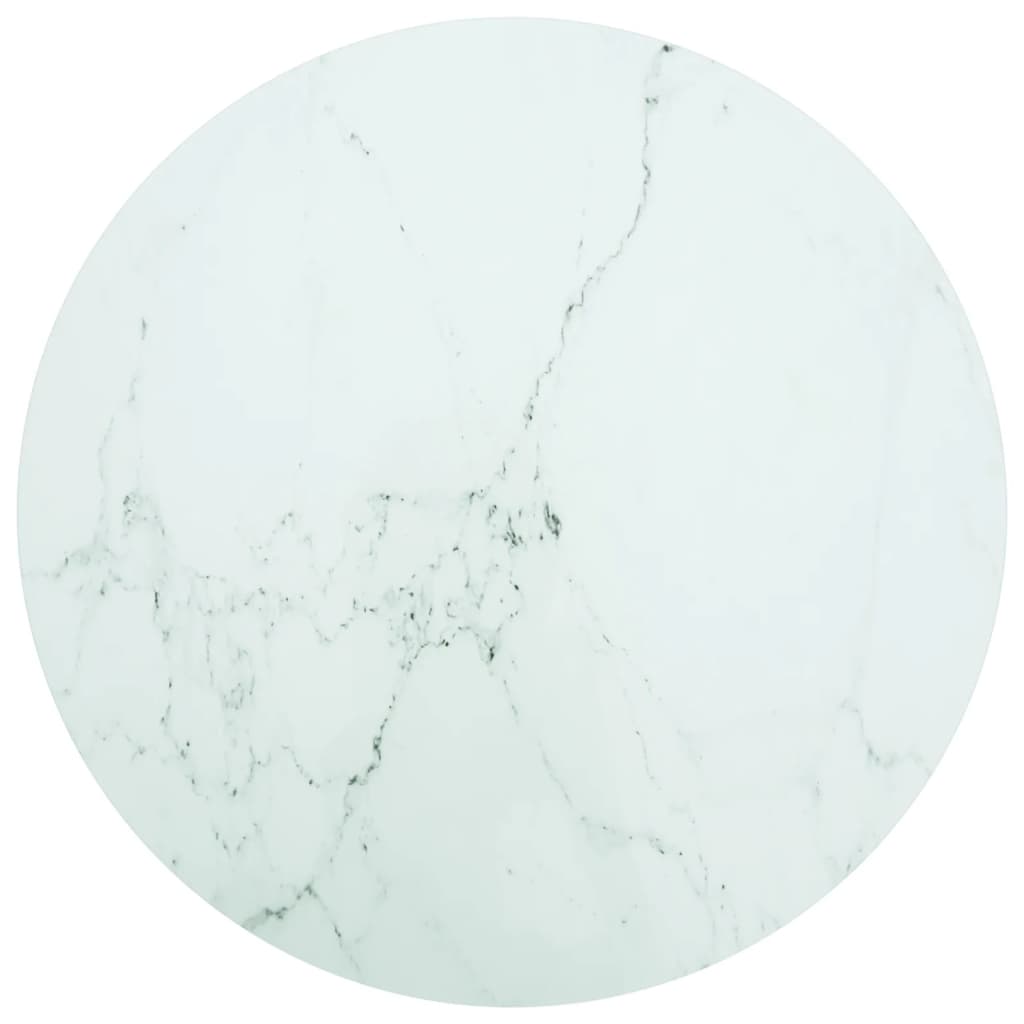 vidaXL Table Top White Ì÷90x1 cm Tempered Glass with Marble Design