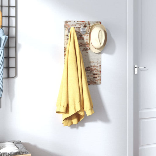 vidaXL Wall Mounted Coat Rack 40x25 cm Tempered Glass Brick Wall