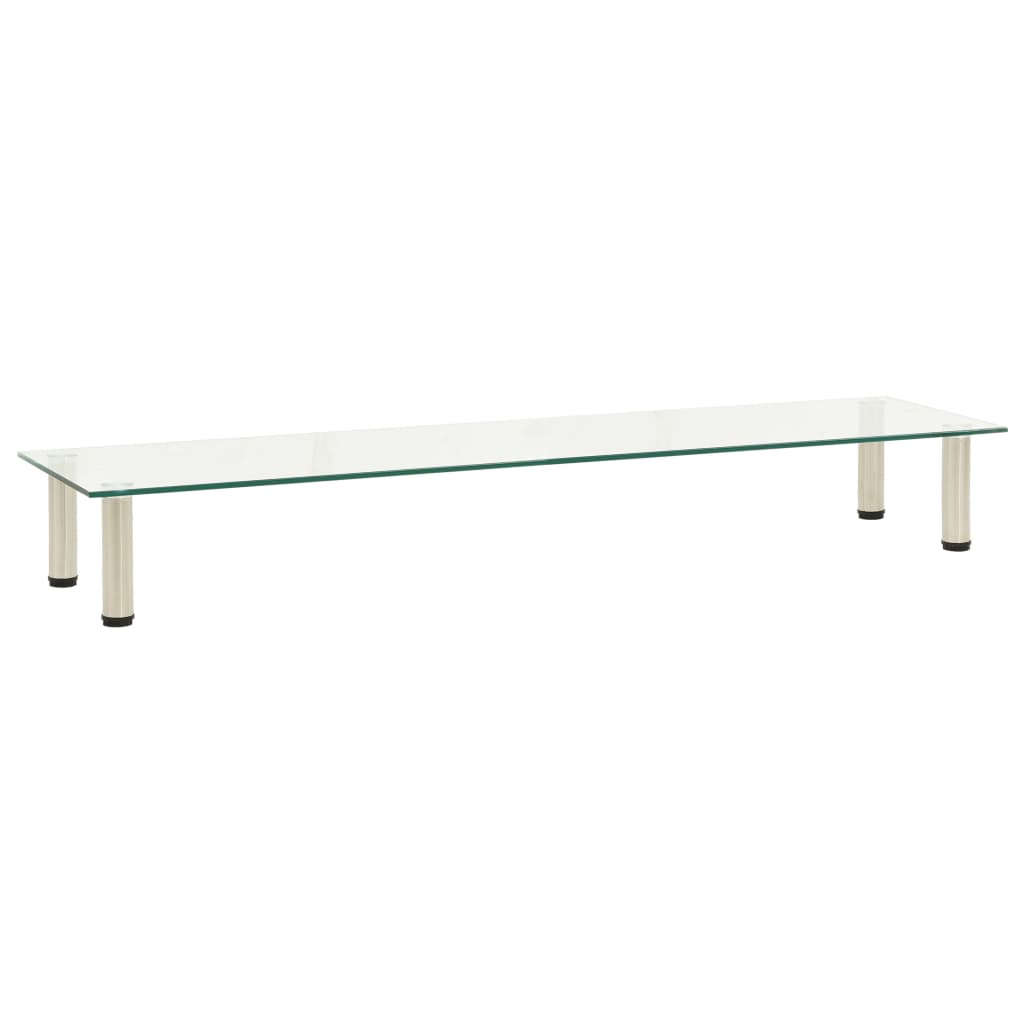 vidaXL TV Stand Transparent 140x35x17 cm Tempered Glass
