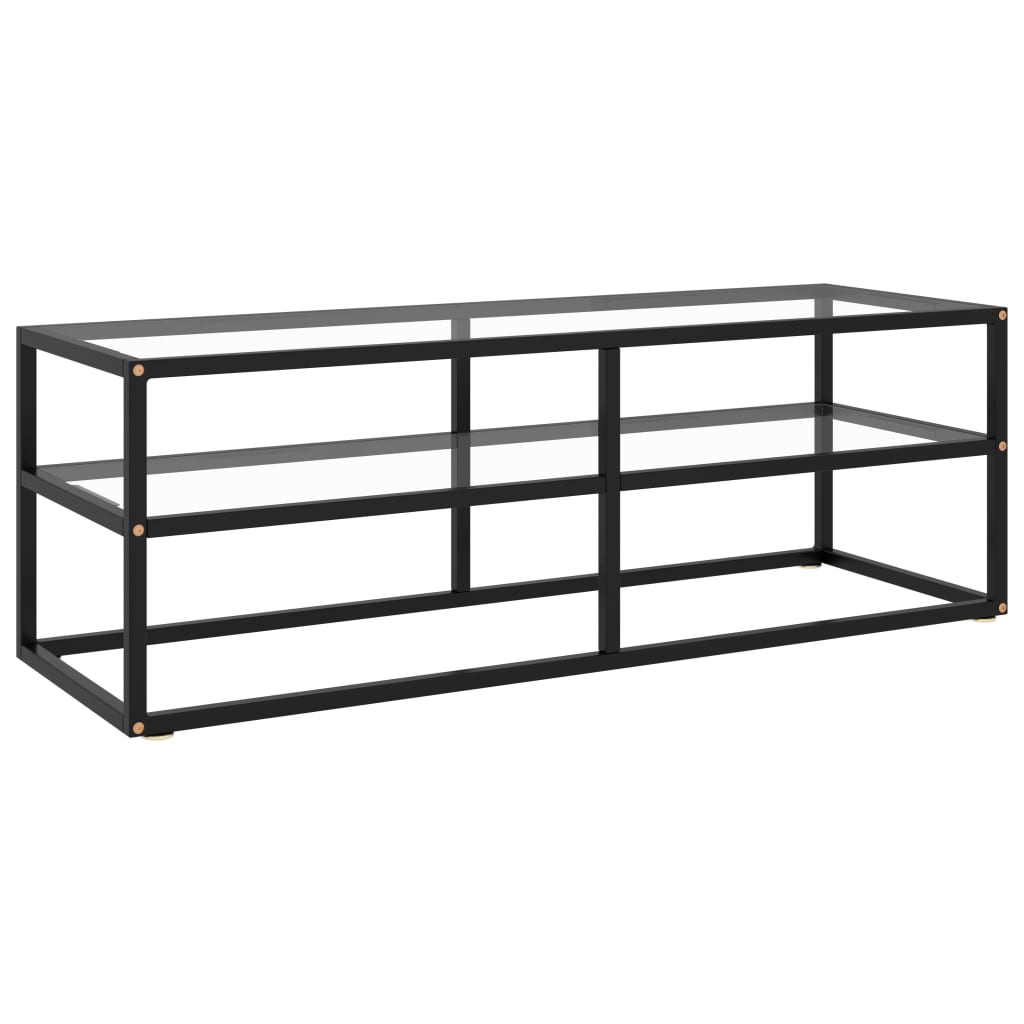 vidaXL TV Cabinet Black with Tempered Glass 120x40x40 cm
