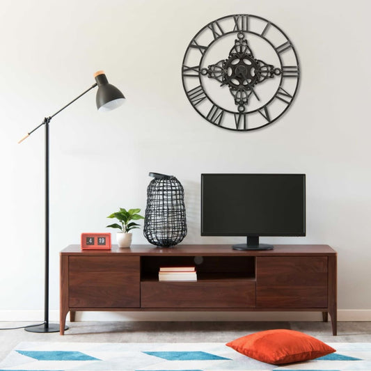 vidaXL Wall Clock Silver 78 cm Metal