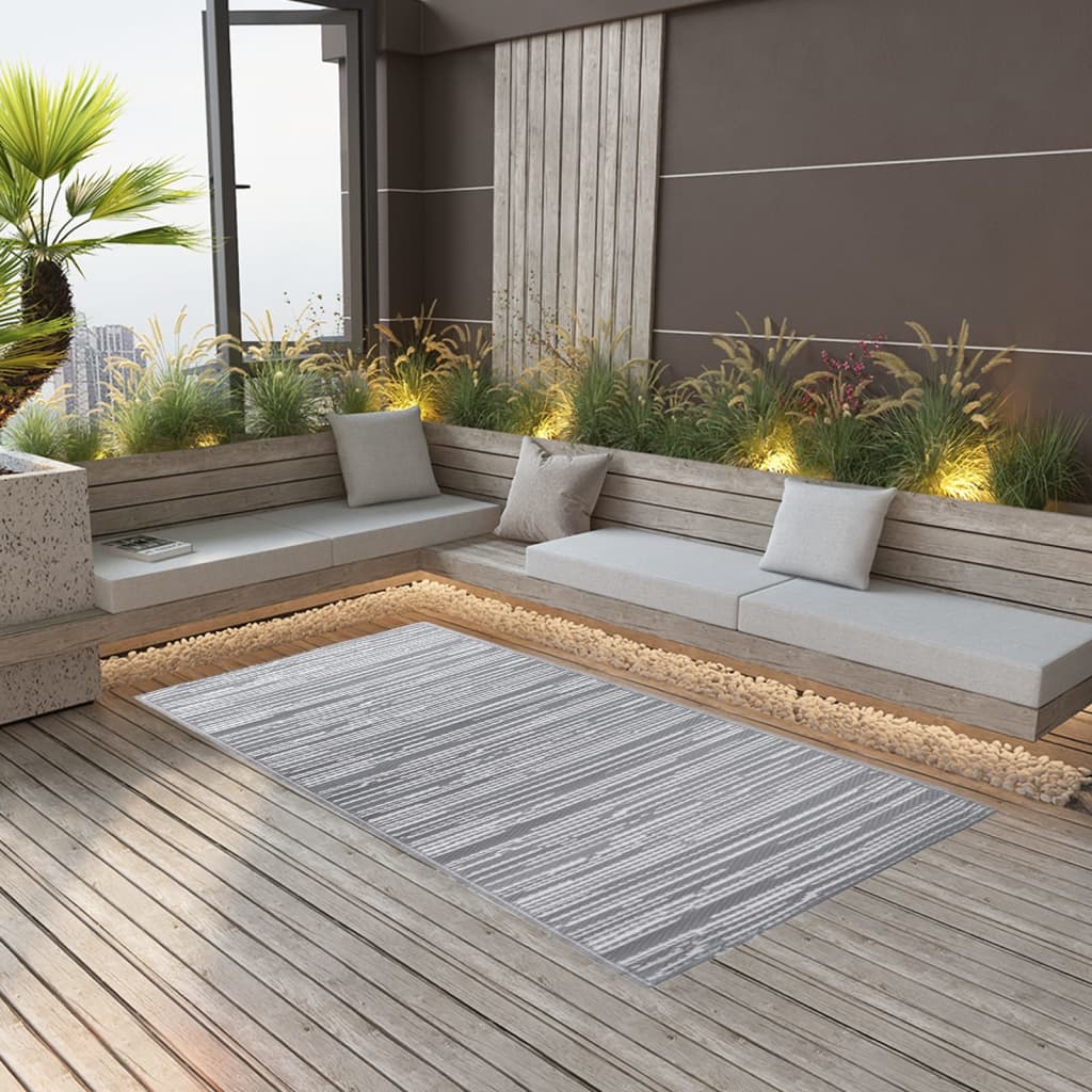 vidaXL Outdoor Carpet Grey 190x290 cm PP