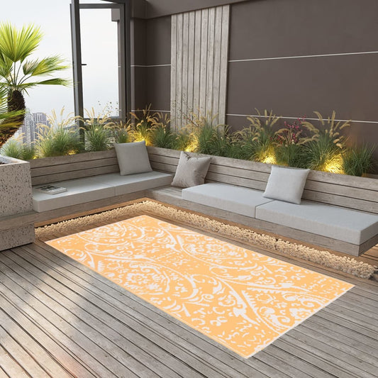 vidaXL Outdoor Carpet Orange and White 160x230 cm PP
