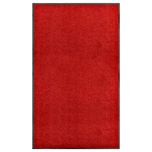 vidaXL Doormat Washable Red 90x150 cm