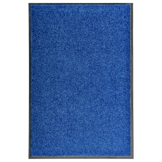 vidaXL Doormat Washable Blue 60x90 cm