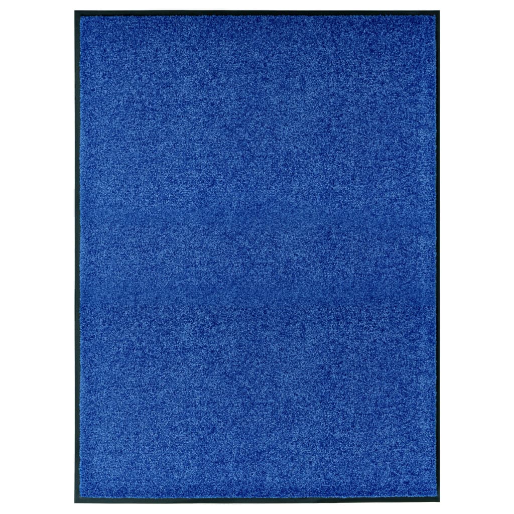 vidaXL Doormat Washable Blue 90x120 cm