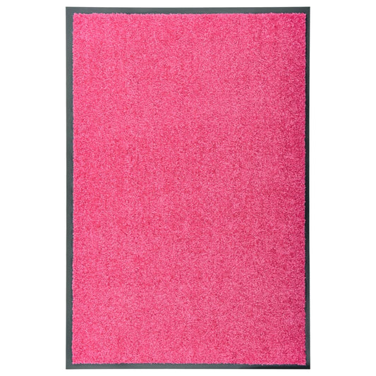 vidaXL Doormat Washable Pink 60x90 cm