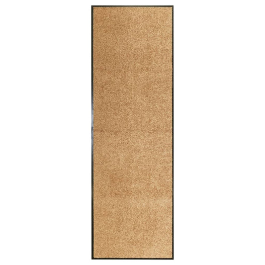 vidaXL Doormat Washable Cream 60x180 cm