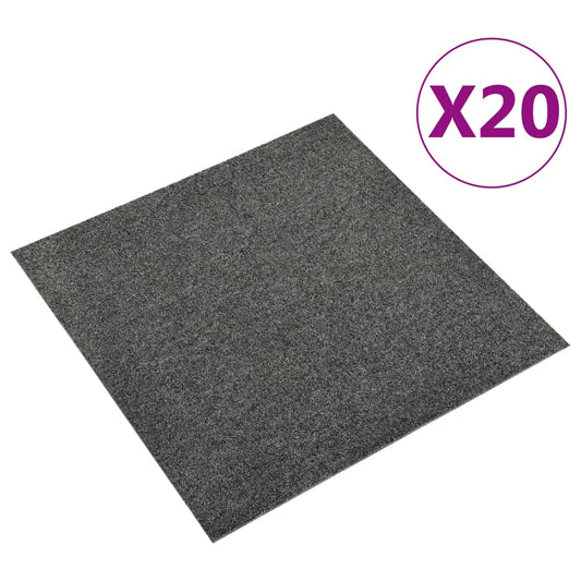 vidaXL Carpet Floor Tiles 20 pcs 5 må_ 50x50 cm Anthracite