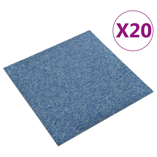 vidaXL Carpet Floor Tiles 20 pcs 5 må_ 50x50 cm Blue