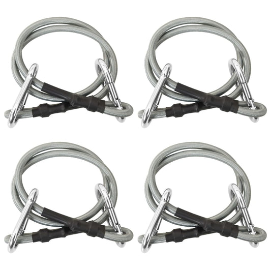 vidaXL Ropes with Carabiner 4 pcs Rubber