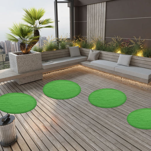 vidaXL Artificial Grass with Studs Dia.95 cm Green Round
