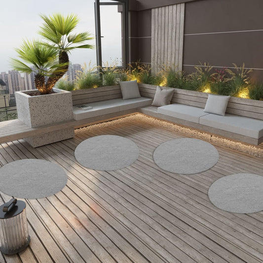 vidaXL Artificial Grass with Studs Dia.95 cm Grey Round