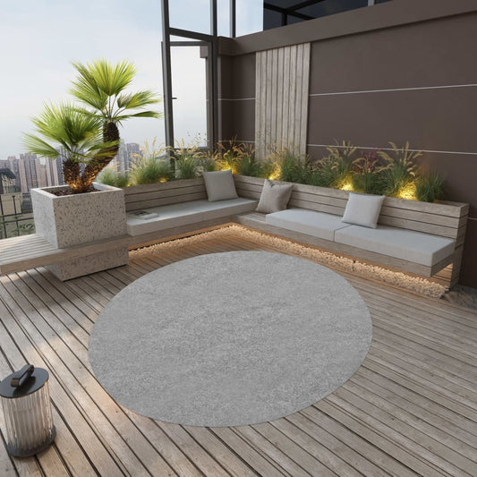 vidaXL Artificial Grass with Studs Dia.170 cm Grey Round