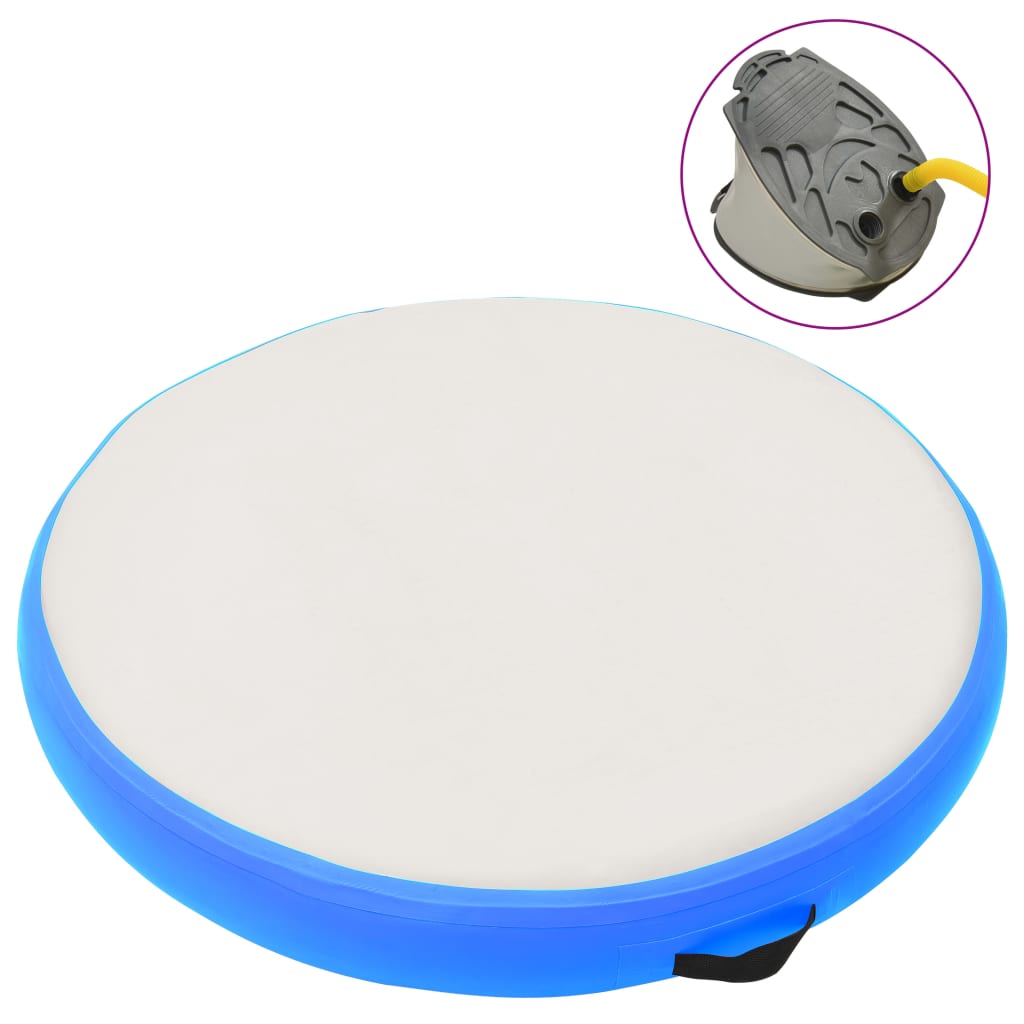 vidaXL Inflatable Gymnastic Mat with Pump 100x100x10 cm PVC Blue