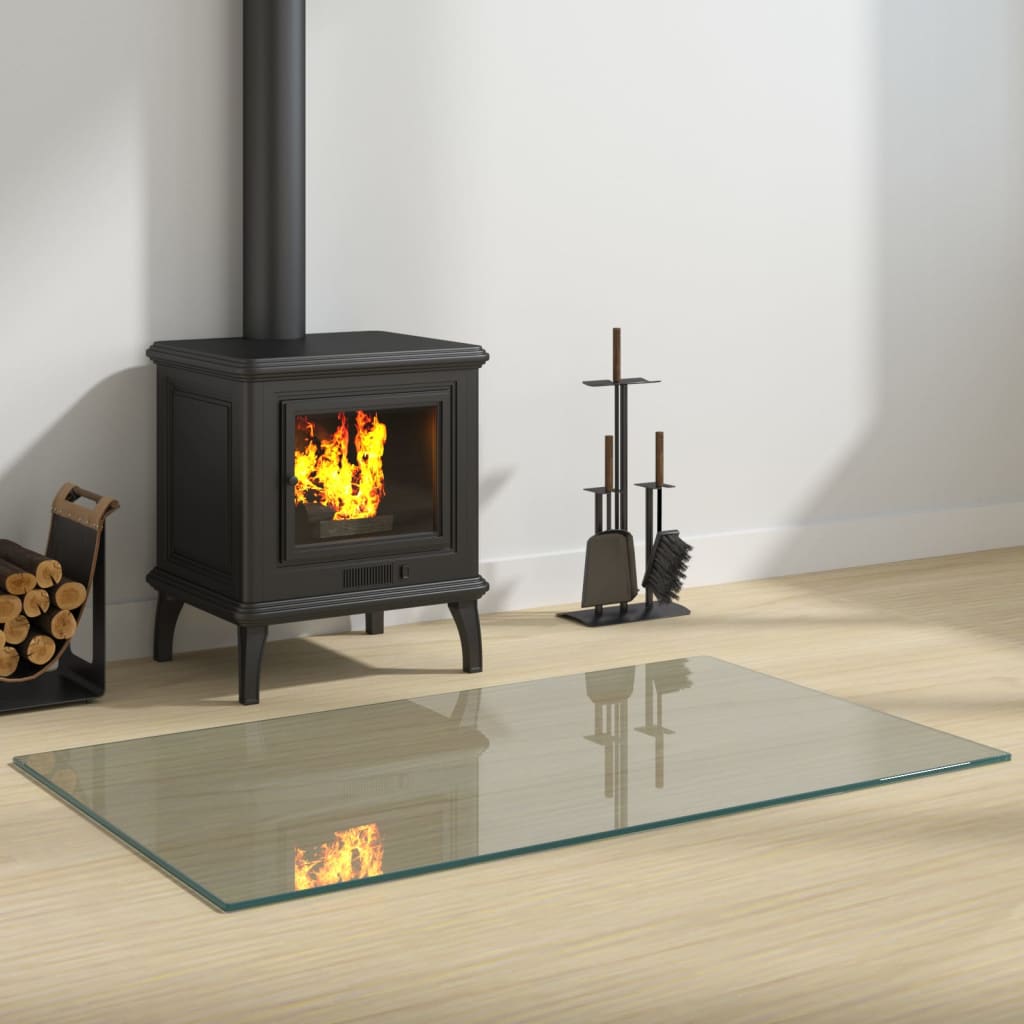 vidaXL Fireplace Glass Plate Rectangular 100x60 cm