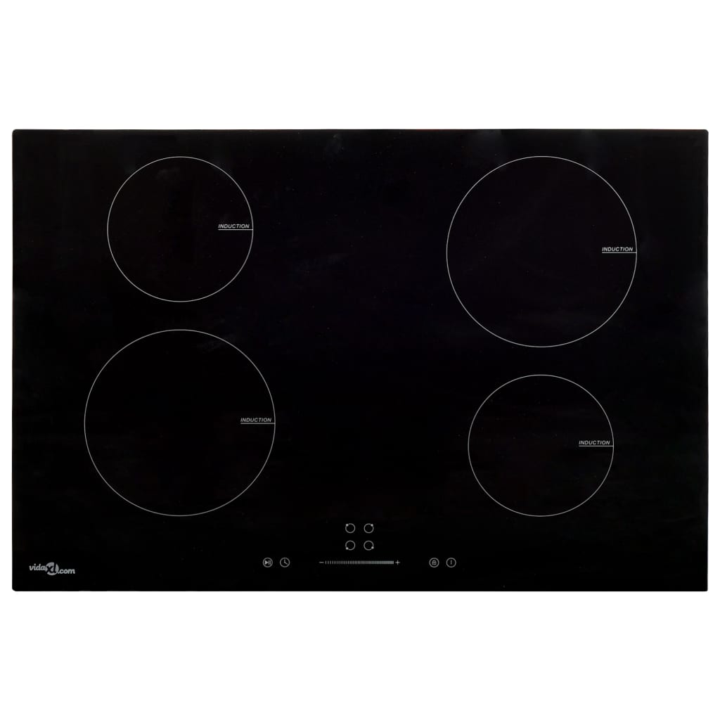 vidaXL Induction Hob with 4 Burners Touch Control Glass 77 cm 7000 W