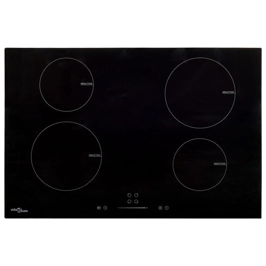 vidaXL Induction Hob with 4 Burners Touch Control Glass 77 cm 7000 W
