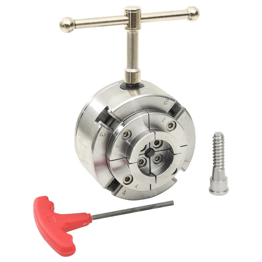 vidaXL 4 Jaw Wood Chuck with M33 Connection Steel Silver 96 mm