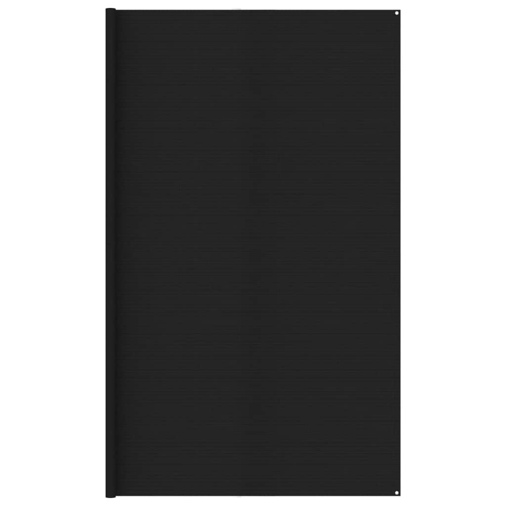 vidaXL Tent Carpet 400x400 cm Black HDPE