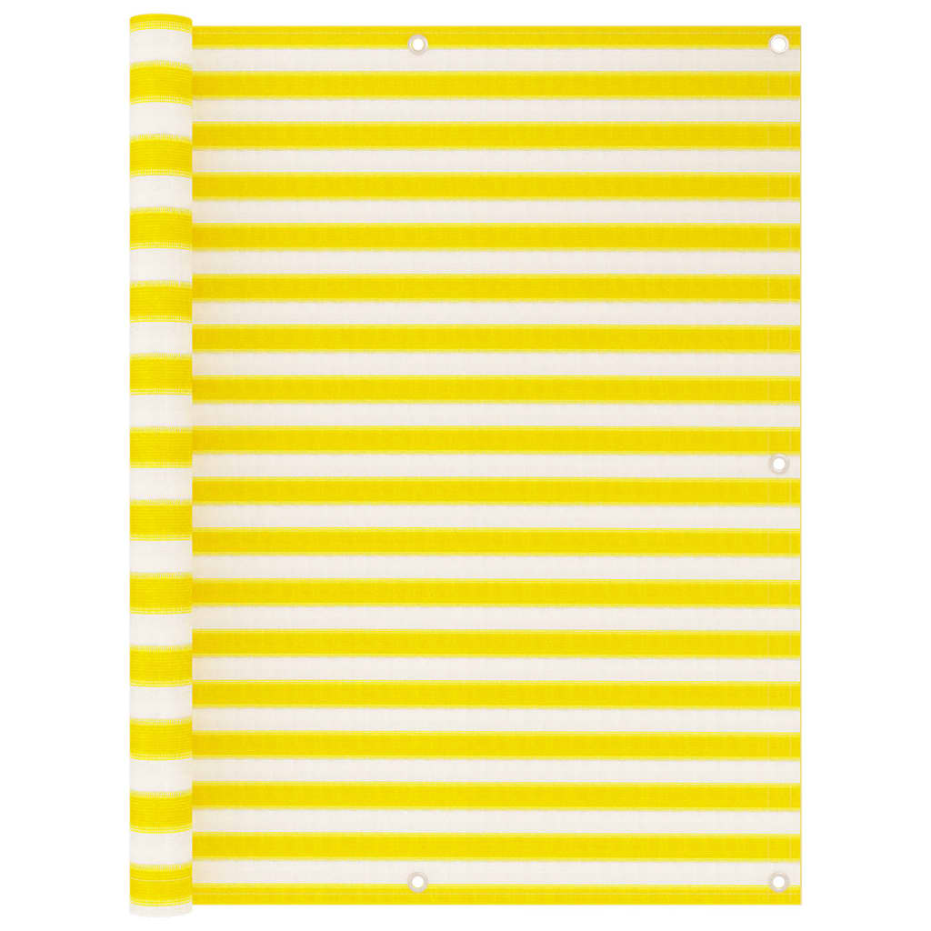 vidaXL Balcony Screen Yellow and White 120x400 cm HDPE