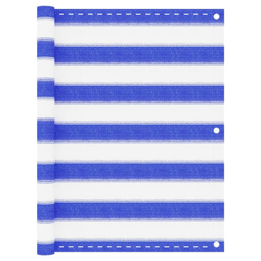 vidaXL Balcony Screen Blue and White 75x600 cm HDPE