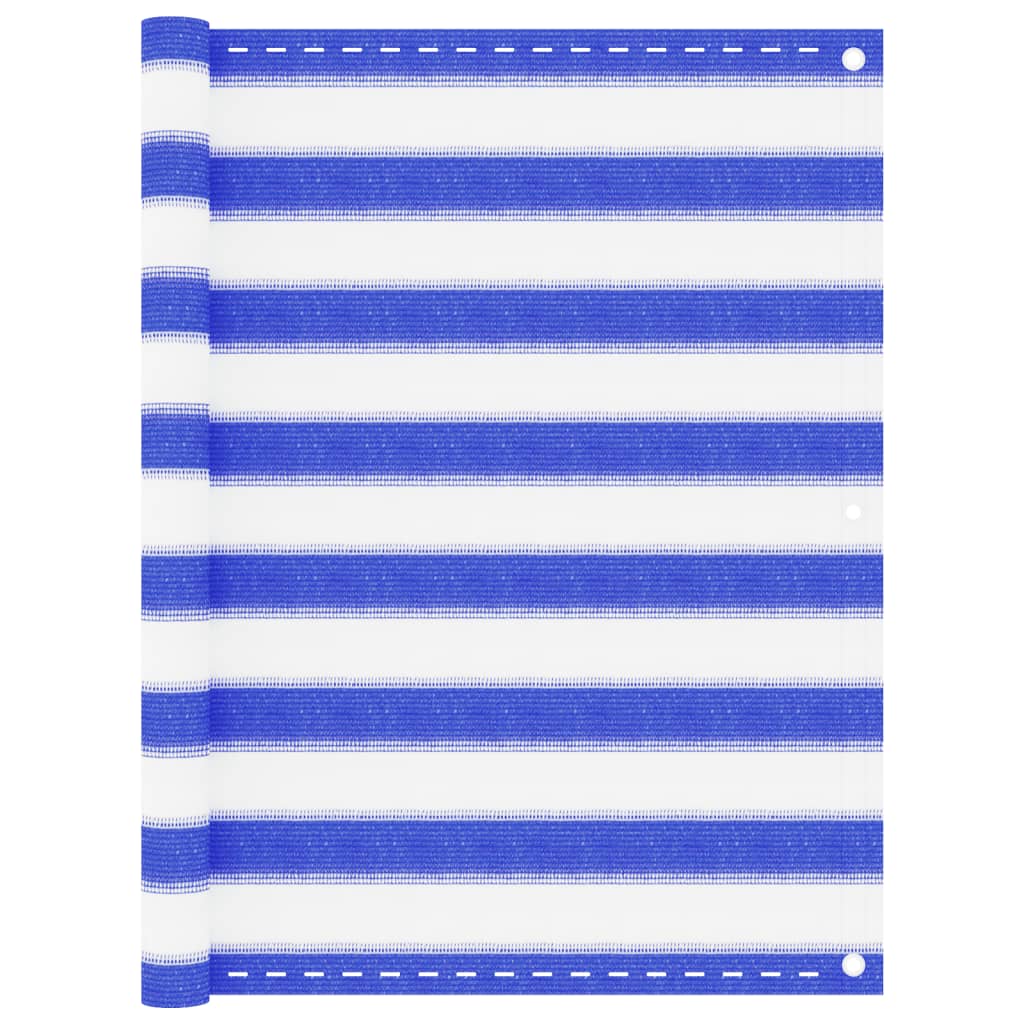 vidaXL Balcony Screen Blue and White 90x600 cm HDPE