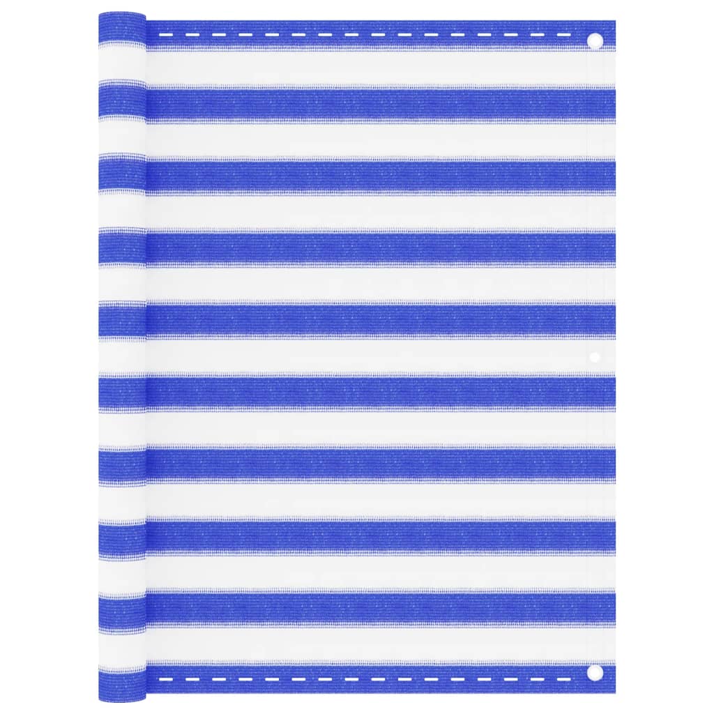 vidaXL Balcony Screen Blue and White 120x600 cm HDPE