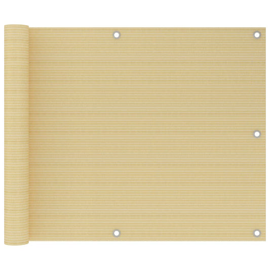 vidaXL Balcony Screen Beige 75x500 cm HDPE